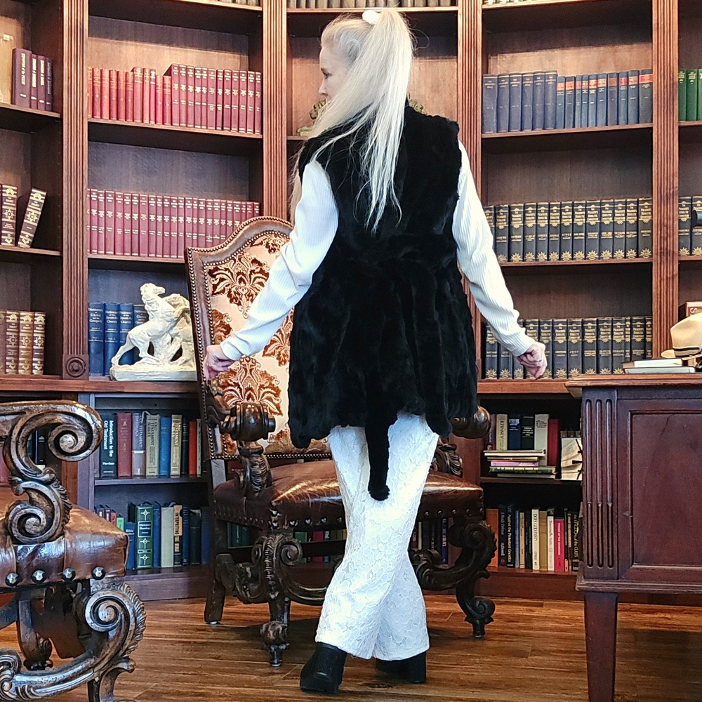 NWT Genuine Rabbit Fur Vest M/L - Picture 10 of 17